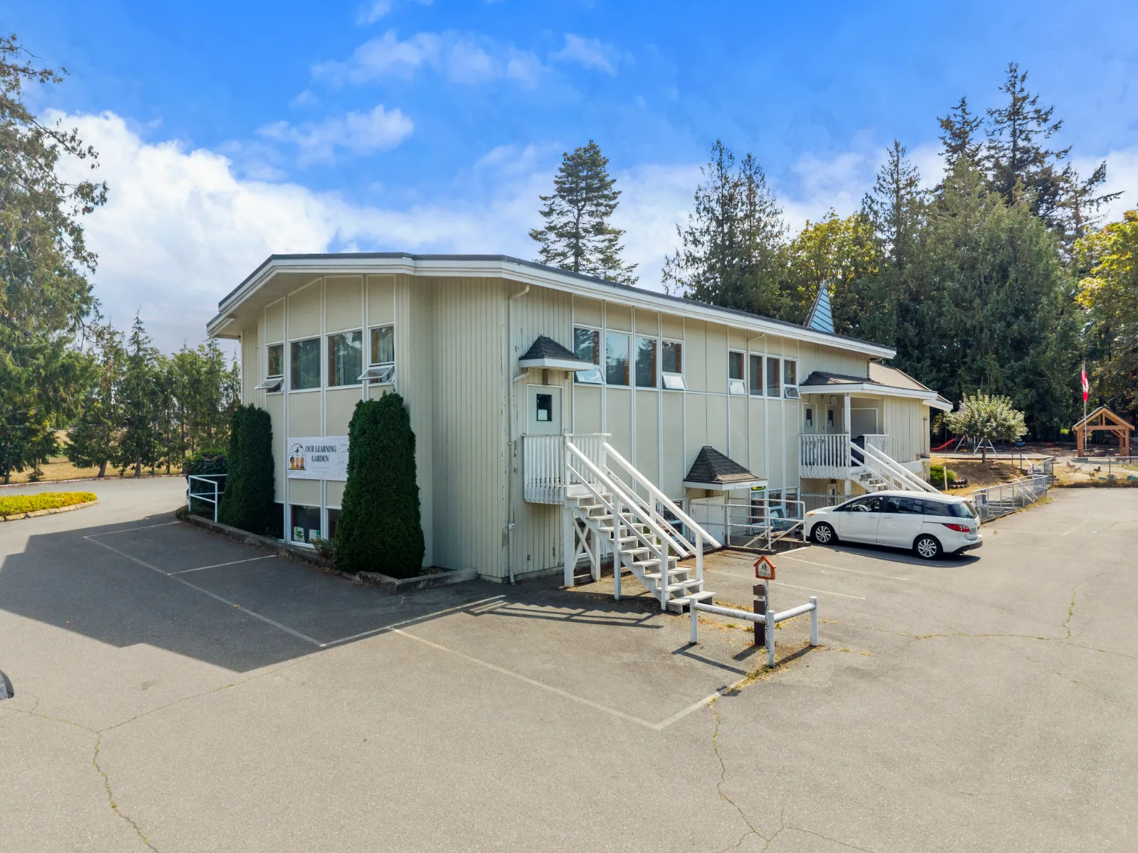 The Our Learning Garden building in Saanich on a sunny day